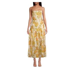 Rebecca Taylor Yellow Floral Maxi Dress NWT